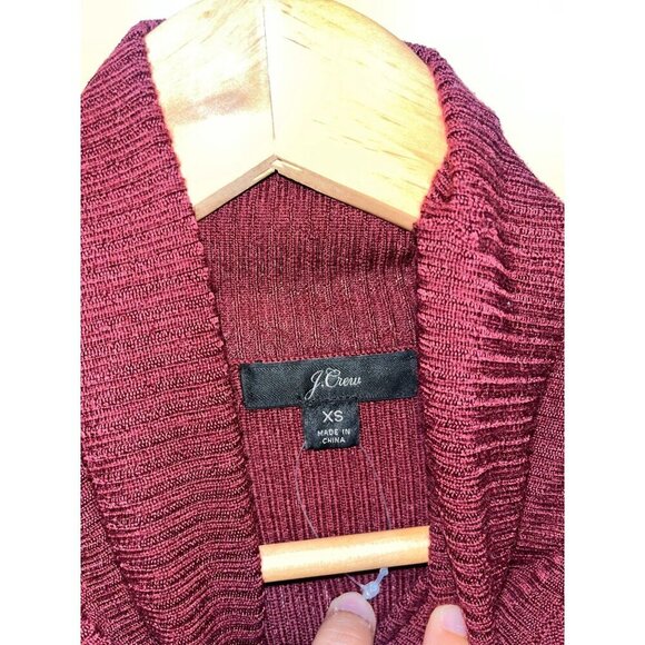 J. Crew Burgundy Long Sleeve Pullover Ribbed Turtleneck Sweater Women's Size XS - Picture 6 of 10